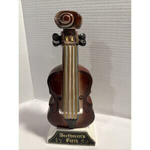 Vintage "Beethoven's Fifth" Voilin Shaped Music Box Liquor Decanter - MusicWorks